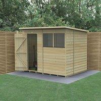 Forest Beckwood 7' 6" x 6' (Nominal) Pent Shiplap Timber Shed with Base & Assembly (348PW)