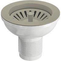 ETAL Sink Strainer Waste without Overflow Brushed Steel 90mm (349JL)
