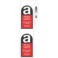 "Warning Contains Asbestos" Adhesive Labels 52mm x 26mm (35128)