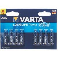 Varta Longlife Power AAA 1.5V Alkaline High Energy Batteries 8 Pack (3515K)
