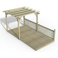 Forest Ultima 16' x 8' (Nominal) Flat Pergola & Decking Kit with 2 x Balustrades (2 Posts) & Canopy (352FL)