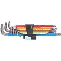 Wera 3950/9 Hex-Plus Multicolour Stainless 1 Imperial L-Key Set 9 Pcs (352XX)