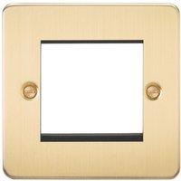 Knightsbridge Flat Plate 2-Module Modular Faceplate Brushed Brass (352YA)