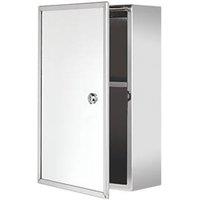 Croydex Lockable 1-Door Bathroom Medicine Cabinet 250mm x 130mm x 400mm (35399)