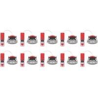 Lexco Tauri Fixed Fire Rated LED Downlights Brushed Nickel 8W 500-800lm 10 Pack (353RE)
