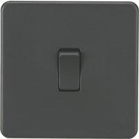 Knightsbridge Screwless 10AX 1-Gang 1-Way Double Pole Switch Anthracite (353YA)