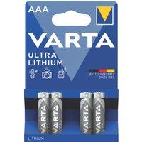 Varta Ultra AAA 1.5V Lithium Batteries 4 Pack (353YE)