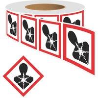 Essentials Health Hazard GHS Labels (Roll) 100mm x 100mm (353YU)