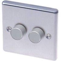 LAP 2-Gang 2-Way LED Dimmer Switch Brushed Stainless Steel (35421)