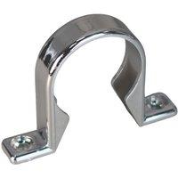 FloPlast Compression Uni Waste Pipe Clips Chrome 40mm 3 Pack (354VF)