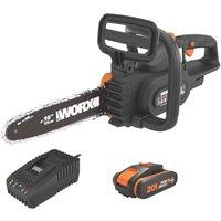 Worx WG322E.1 20V 1 x 2.0Ah Li-Ion PowerShare Cordless 25cm Chainsaw (354YU)