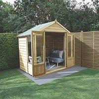 Forest Oakley 7' x 5' (Nominal) Apex Timber Summerhouse with Base (355TF)