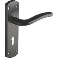 Designer Levers Goodrich Fire Rated Lever Lock Door Handle Pair Matt Black (356KK)