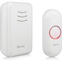 Byron DBY-22311 Battery-Powered Wireless Portable Doorbell Kit White (356YE)