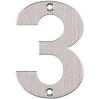 Eclipse Door Numeral 3 Satin Stainless Steel 102mm (35763)