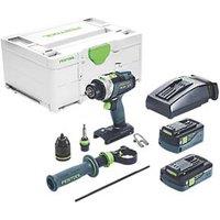 Festool TPC 18/4 5.0/4.0 I-Plus Quadrive 18V 2 x 4.0 / 5.0Ah Li-Ion Airstream Brushless Cordless Percussion Drill (357HN)