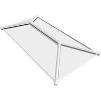 Crystal Clear Aluminium & uPVC Double-Glazed Lantern Roof White 3000mm x 1500mm (357JN)