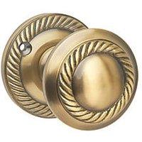 Designer Levers Georgian Mortice Knob Pair Antique Brass 58mm (357KK)