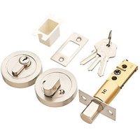 Security Solutions 1 Lever Satin Nickel Euro Locking Deadbolt Thumbturn Set 82mm Case - 60mm Backset (358KK)