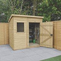 Forest Timberdale 7' 6" x 5' 6" (Nominal) Pent Tongue & Groove Timber Shed with Base (358TF)