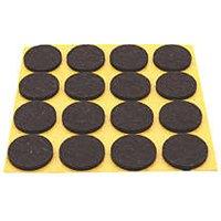Essentials Brown Round Self-Adhesive Felt Pads 22mm x 22mm 80 Pack (358XG)