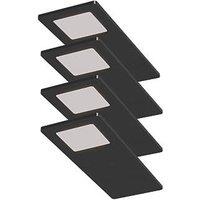 Sensio Astro TrioTone Rectangular LED Under Cabinet Lights Black 19.2W 240-270lm 4 Pack (359PE)