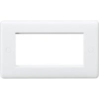 Knightsbridge Curved Edge 4-Module Modular Faceplate White (360YA)