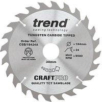 Trend CraftPro Wood/Chipboard/MDF Circular Saw Blade 184mm x 30mm 24T (363PX)