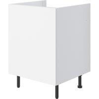 Pragma 1-Door Matt White 600mm x 590mm x 860mm Flat Packed Kitchen Base Unit (363YC)