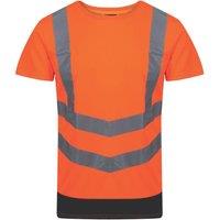 Regatta Pro Short Sleeve Hi-Vis T-Shirt Orange/Navy X Large 46" Chest (364JW)