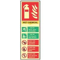 Essentials Photoluminescent "Fire Extinguisher Wet Chemical" Sign 100mm x 300mm (365FG)
