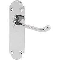 Smith & Locke Lulworth Fire Rated Latch Lever on Backplate Door Handles Pair Polished Chrome (3660R)