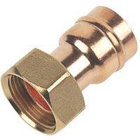 Flomasta Copper Solder Ring Straight Tap Connectors 22mm x 3/4" 2 Pack (36684)