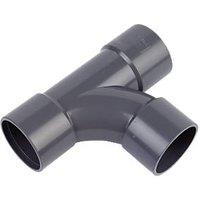 FloPlast Solvent Weld Equal Tees Grey 32mm 3 Pack (36699)