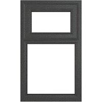 Crystal Top Opening Clear Triple-Glazed Casement Anthracite on White uPVC Window 610mm x 1190mm (366JN)