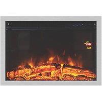 Focal Point Medford Chrome Remote Control Inset Electric Wall Fire 610mm x 205mm x 460mm (366PH)