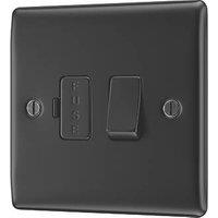 British General Nexus Metal 13A Switched Fused Spur Matt Black with Colour-Matched Inserts (366PM)