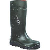 Dunlop Purofort+ Size 7 Green Steel Toe Cap Safety Wellies (36792)