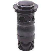 Top-Fix Slotted Push Button Basin Waste Matt Black 60mm (367VN)