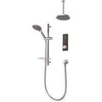 Triton H2ome Gravity-Pumped Ceiling & Rear Fed Dual Outlet Black Thermostatic Digital Mixer Shower (3684X)