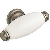 Elite Knobs & Handles Hampstead Porcelain Cabinet Knob Antique Pewter 60mm (368KK)