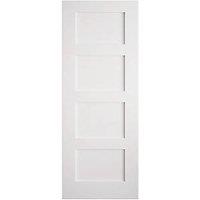 Primed White Wooden 4-Panel Shaker Internal Door 1981mm x 610mm (369FA)
