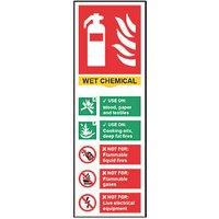 Essentials Non Photoluminescent "Fire Extinguisher Wet Chemical" Sign 100mm x 300mm (369FG)