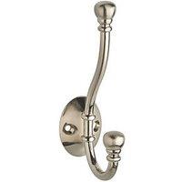 Decohooks Two Prong Ball End Hook Satin Nickel 130mm (370KK)