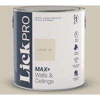 LickPro Max+ 2.5Ltr Greige 02 Eggshell Emulsion Paint (371TM)