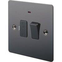 LAP 13A Switched Fused Spur with LED Black Nickel with Black Inserts (37226)