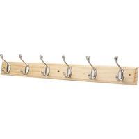 Essentials 6-Hook Rail Pine 685mm x 95mm (372TA)