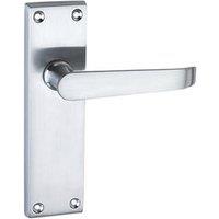 Smith & Locke Fire Rated Latch Door Handles Pair Satin Chrome (3738P)