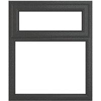 Crystal Top Opening Clear Triple-Glazed Casement Anthracite on White uPVC Window 1190mm x 1115mm (373JM)