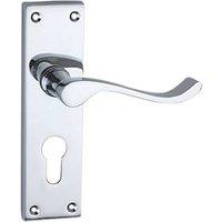 Smith & Locke Fire Rated Euro Lock Door Handles Pair Polished Chrome (3744P)